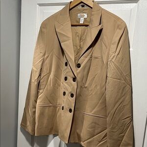 NWOT Talbots Classic Tan Double-Breasted Blazer